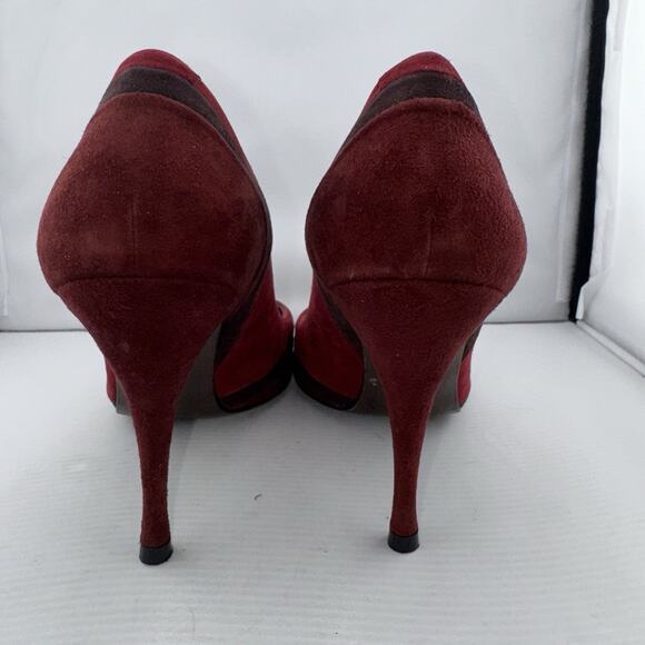 STUART WEITZMAN AUTH Womens Red Leather Suede Pumps Shoes Size 8M pointed toes - Picture 3 of 16